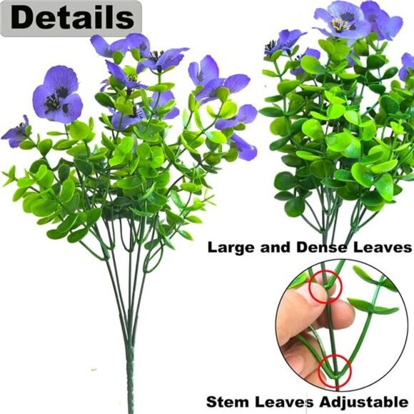 Artificial Outdoor Flowers UV Resistant Fake Plants Porch Garden Patio Decor - Picture 3 of 8